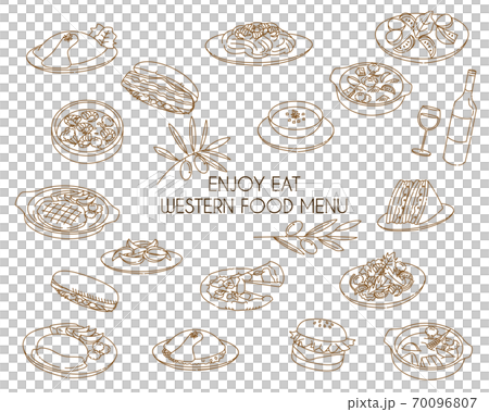 Western food menu line icon 70096807