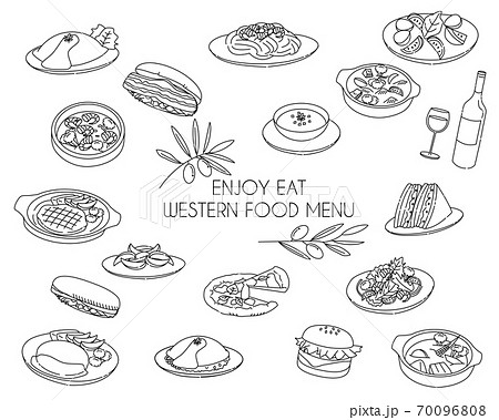 Western food menu line icon 70096808