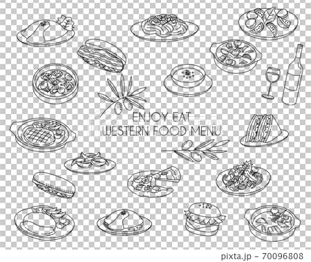 Western food menu line icon 70096808