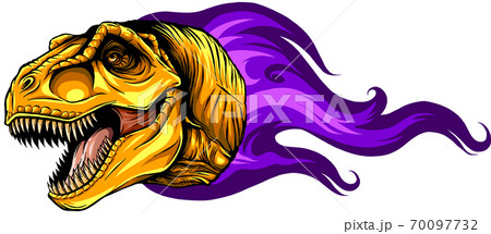 Vector illustration tyrannosaurus rex with flame. design art 70097732