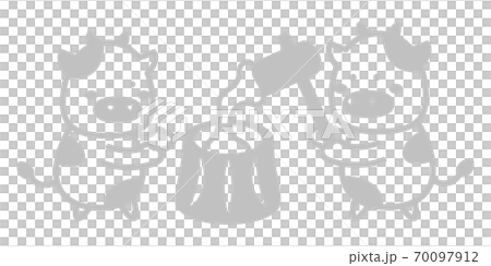 牛の餅つき大会イラスト 2021年 年賀状 牛の餅つき大会イラスト 2021年 年賀状 70097912