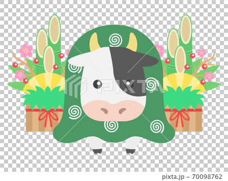 Illustration of a cow character wearing a lion dance costume Illustration of a cow character wearing a lion dance costume 70098762
