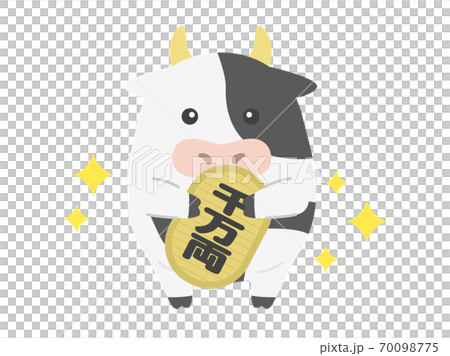 Illustration of a cow character with an oval Illustration of a cow character with an oval 70098775