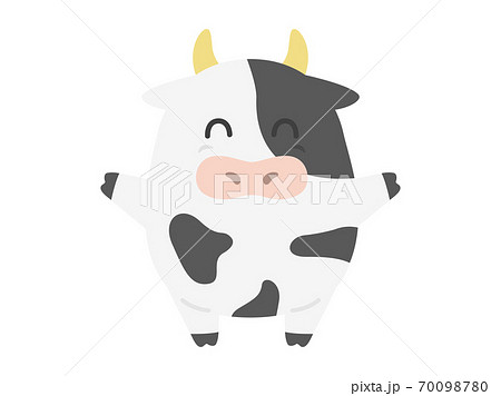 牛のキャラクターのイラストのイラスト素材