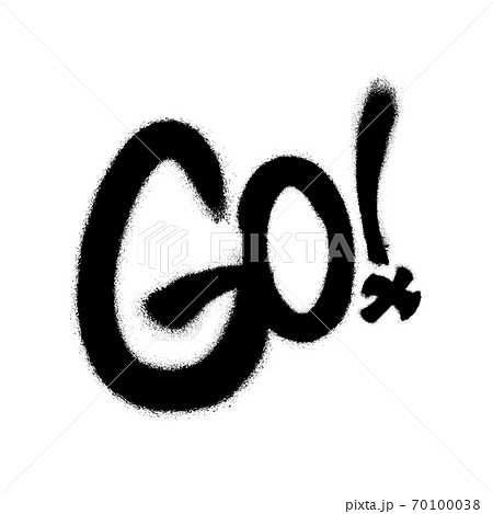 Sprayed go font graffiti with overspray in black over white. Vector illustration. Sprayed go font graffiti with overspray in black over white. Vector illustration. 70100038
