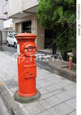 懐かしい昭和の郵便ポスト（郵便差出箱 丸形） 70100503