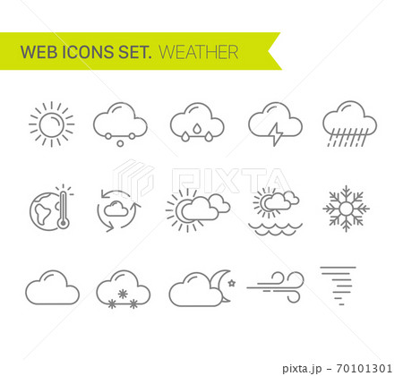 Weather thin line icons vector set 70101301