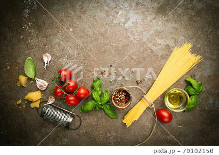 Pasta background top view 70102150