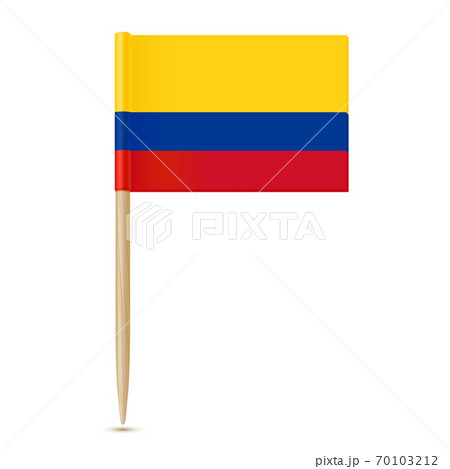 Colombia flag toothpick on white background 70103212