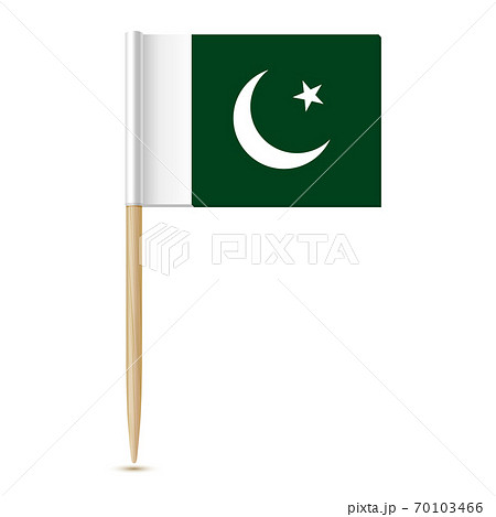 Pakistan flag toothpick on white background Pakistan flag toothpick on white background 70103466