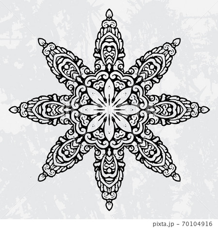 Beautiful and elegant monochromatic and black symmetrical mandala designs on abstract Gray background Beautiful and elegant monochromatic and black symmetrical mandala designs on abstract Gray background 70104916