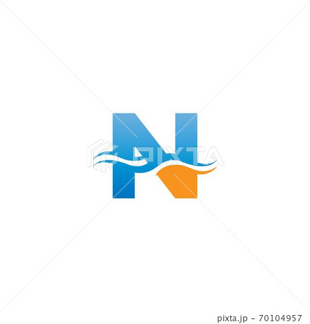Mix of letter N with wave design Mix of letter N with wave design 70104957