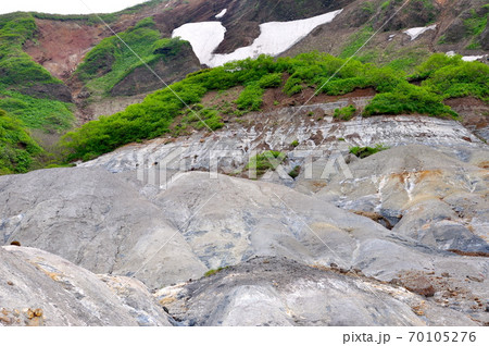 活火山秋田駒ヶ岳 北部カルデラの地層 活火山秋田駒ヶ岳 北部カルデラの地層 70105276