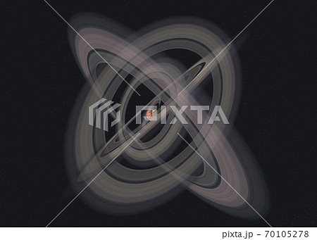 Planet Mars with atmosphere with rings in outer space Planet Mars with atmosphere with rings in outer space 70105278