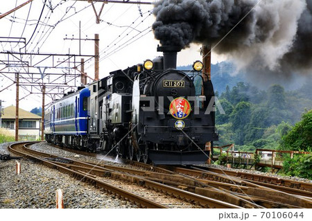 日光の街並みに汽笛響かせ…SL大樹『ふたら』 デビュー 日光の街並みに汽笛響かせ…SL大樹『ふたら』 デビュー 70106044
