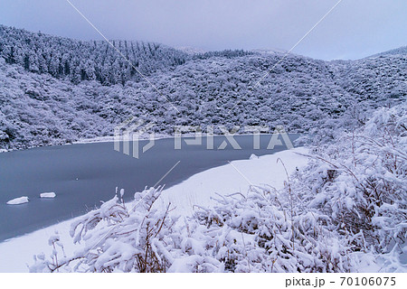 （神奈川県）雪化粧した箱根精進池 70106075