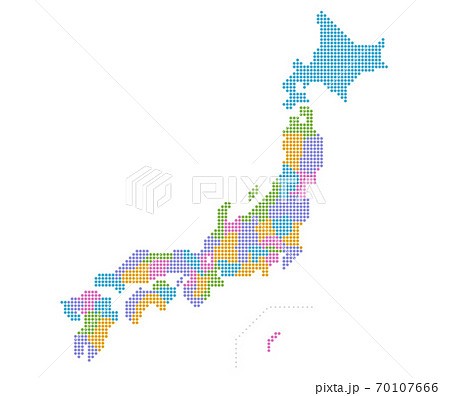 ドット日本地図（epsは都道府県ごとにレイヤー分け） 70107666