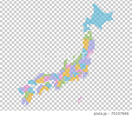 ドット日本地図（epsは都道府県ごとにレイヤー分け） 70107666