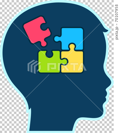 Child autism jigsaw puzzle symbol Child autism jigsaw puzzle symbol 70107958