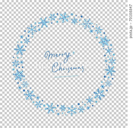 Round frame of snowflakes blue - Stock Illustration [70108847] - PIXTA