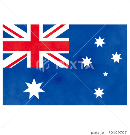オーストラリア国旗 水彩風のイラスト素材