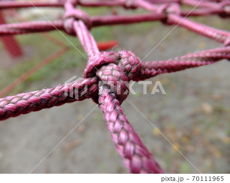 赤いロープの結び目 70111965