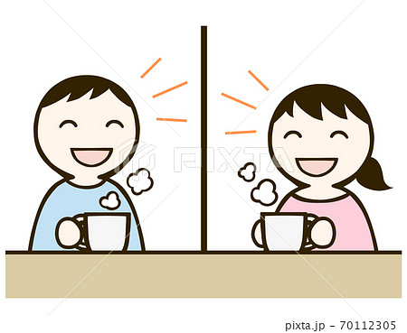 お茶をする男女 お茶をする男女 70112305
