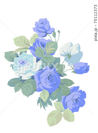 アンティーク挿絵風青い花のイラスト素材