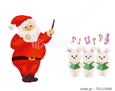 Santa Claus and Rabbit Choir - Stock Illustration [70113680] - PIXTA