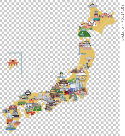 觀光島日本插圖地圖2020 70114108