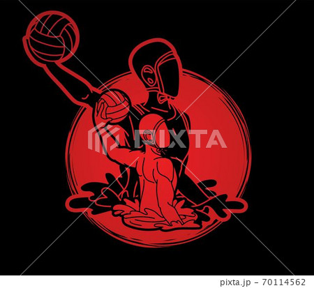 Group of water polo players action cartoon graphic vector Group of water polo players action cartoon graphic vector 70114562