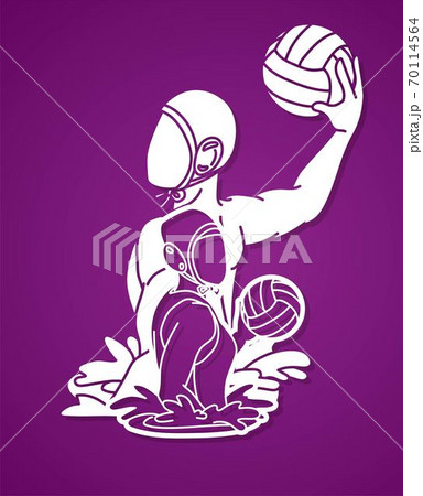 Group of water polo players  action cartoon graphic vector 70114564
