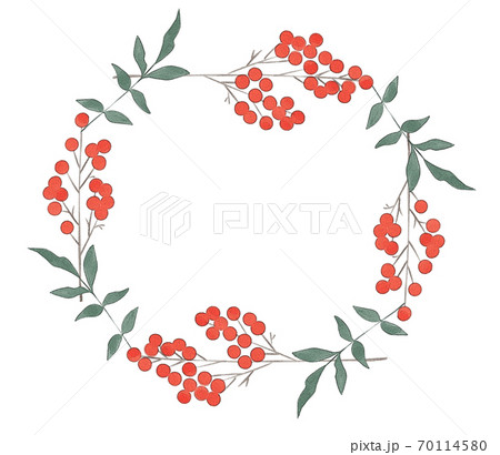 南天のフレームのイラスト素材 南天のフレームのイラスト素材