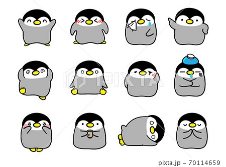 ペンギン アイコン イラスト素材セットのイラスト素材