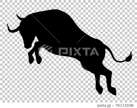 闘牛のシルエット 突進 跳ぶ 闘牛のシルエット 突進 跳ぶ 70115696