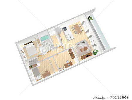 住宅の斜め上から見た鳥瞰パース 70115943