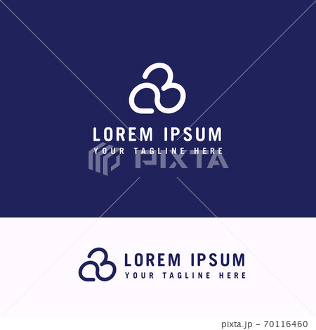 cloud line letter font b logo design with minimalist style. 70116460