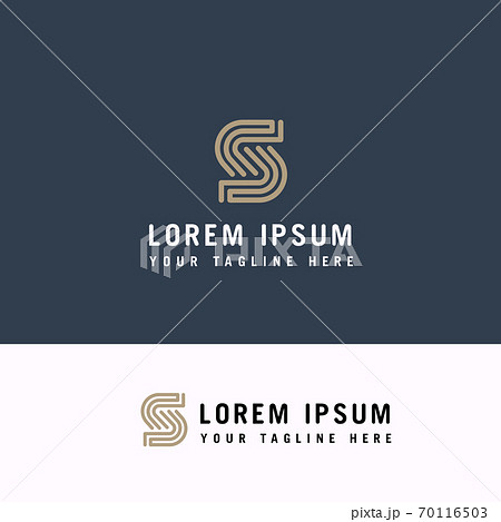 S Letter Line Logo With Minimalist Style のイラスト素材