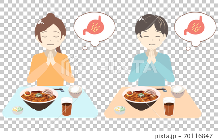 胃がもたれる ラーメン(線無し) 胃がもたれる ラーメン(線無し) 70116847