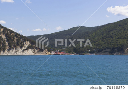 View from of the sea on resort settlement Dzhanhot in Gelendzhik district Krasnodar region, Russia 70116870
