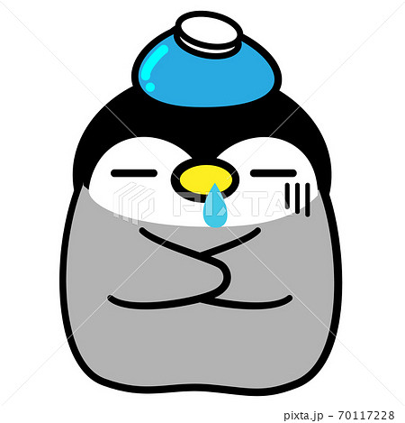 ペンギン ひな 風邪 熱 イラスト素材のイラスト素材