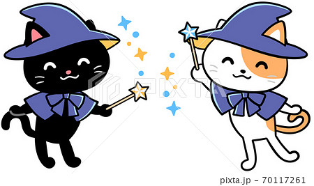 猫の魔法使い(ペア)のイラスト素材 [70117261] - PIXTA