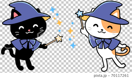 猫の魔法使い(ペア)のイラスト素材 [70117261] - PIXTA
