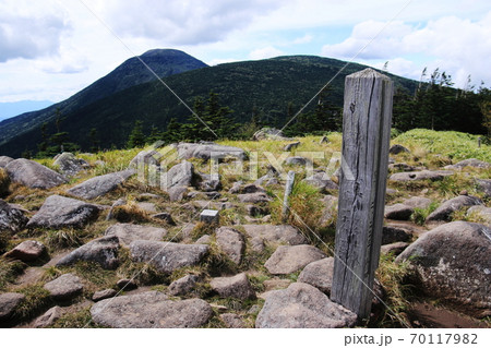 初秋の北八ヶ岳　双子山山頂から蓼科山を望む 70117982