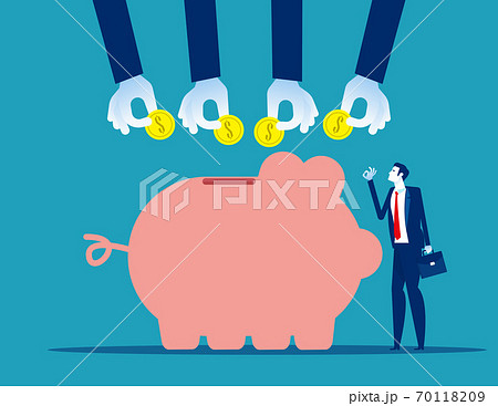 Successful business and piggy bank. Saving and investing money concept. Future financial planning Successful business and piggy bank. Saving and investing money concept. Future financial planning 70118209