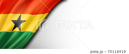 Ghanaian Flag flag isolated on white banner 70118419