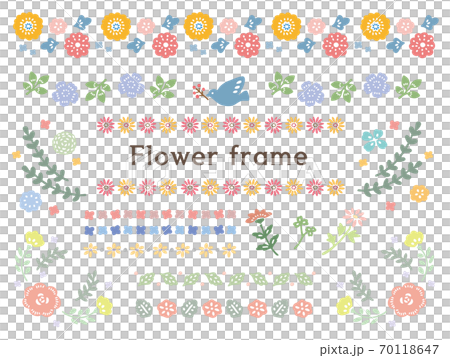 Cute flower frameset - Stock Illustration [70118647] - PIXTA