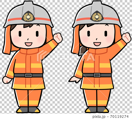 消防士の子供たちのイラスト素材