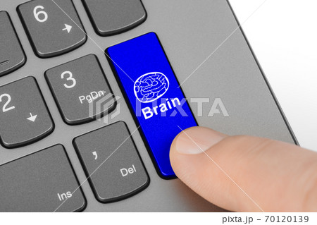 Computer keyboard with brain key 70120139