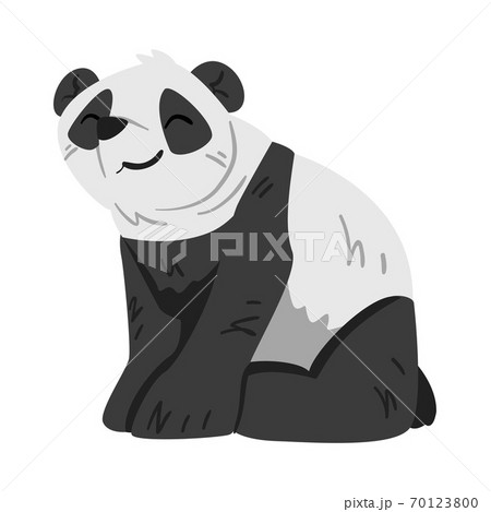 Cute Smiling Panda Bear, Funny Wild Animal Sitting on Ground Cartoon Style Vector Illustration on White Background Cute Smiling Panda Bear, Funny Wild Animal Sitting on Ground Cartoon Style Vector Illustration on White Background 70123800